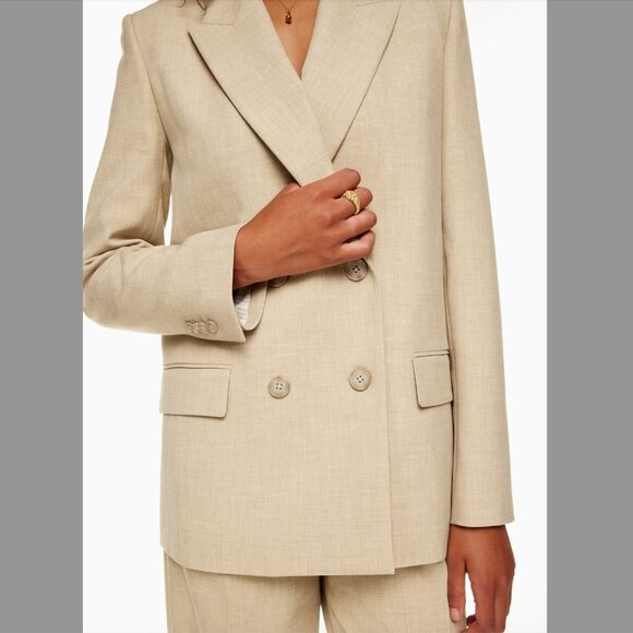 Aritzia Wilfred destiny blazer Heather oat beige Size 12 | New | Never worn - Picture 7 of 14